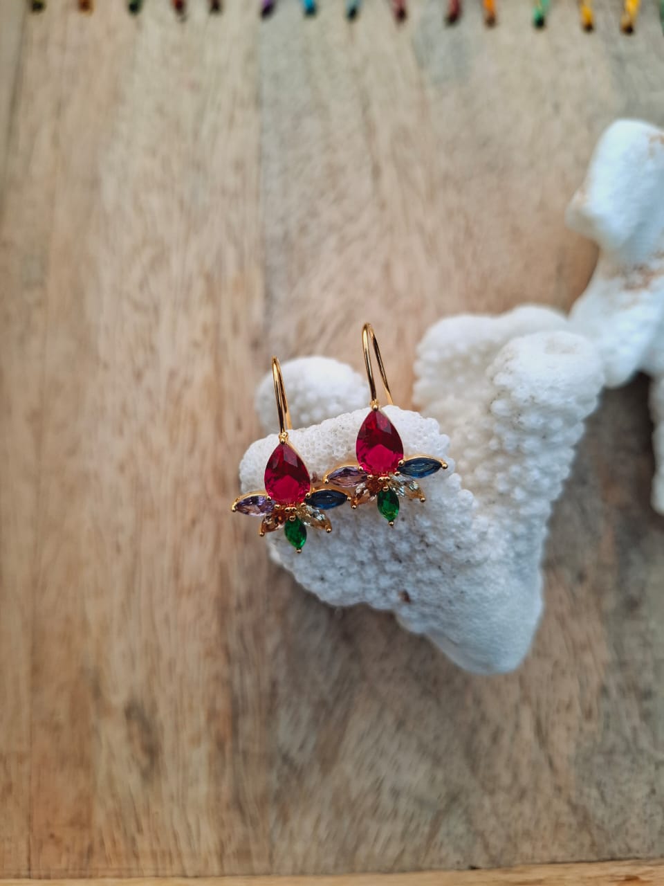 Cute High Quality Multicoloured Stones Earrings