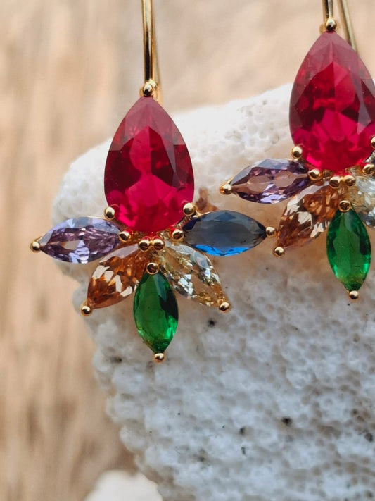 Cute High Quality Multicoloured Stones Earrings