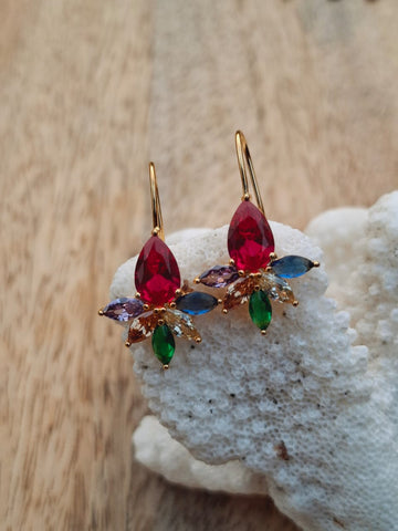 Cute High Quality Multicoloured Stones Earrings