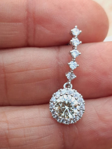 Finest Quality Light Yellow Stone AD Earrings