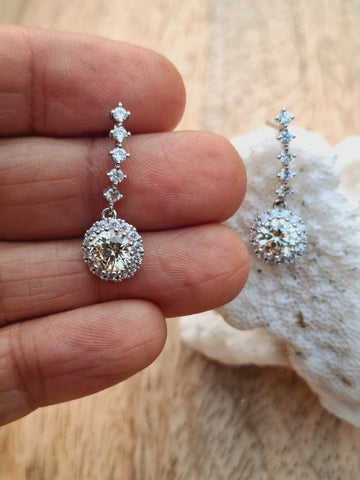 Finest Quality Light Yellow Stone AD Earrings