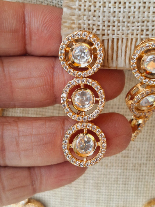 Kundan American Diamond Designer Necklace Set