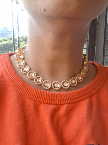 Kundan American Diamond Designer Necklace Set