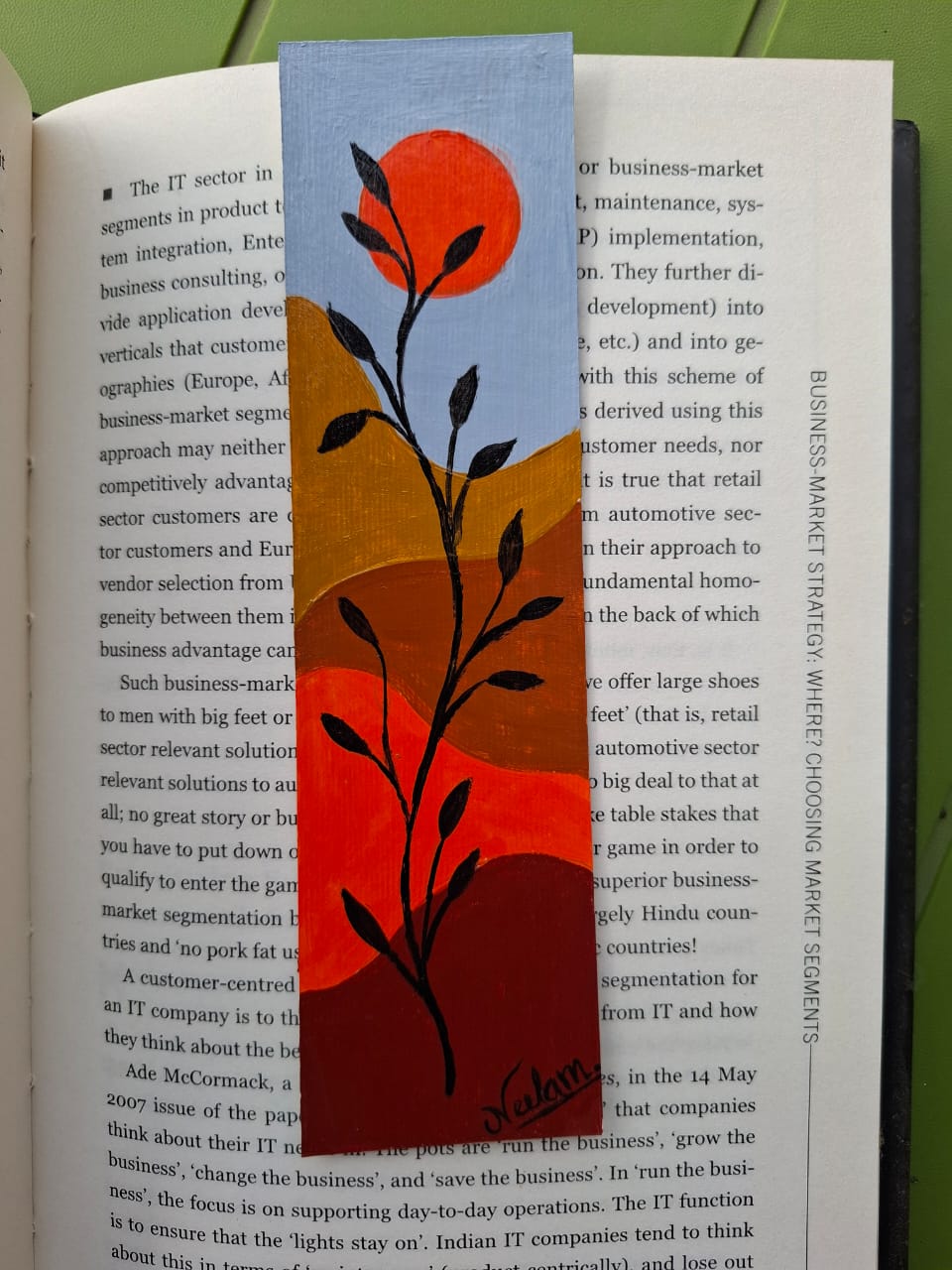 Handcrafted Sunset Themed Bookmark (Painted by Artist)