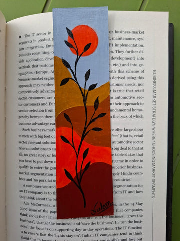 Handcrafted Sunset Themed Bookmark (Painted by Artist)