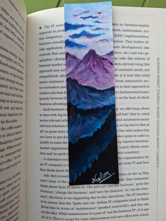 Handcrafted Mountain Themed Bookmark (Painted by Artist)