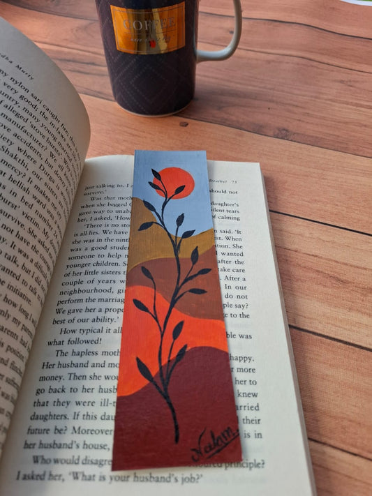 Handcrafted Sunset Themed Bookmark (Painted by Artist)