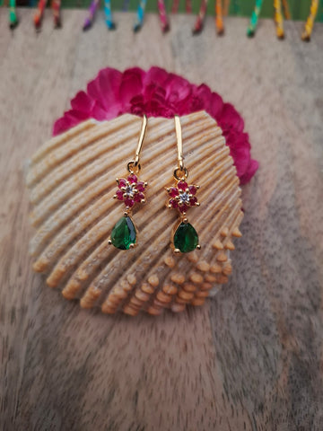 Multicoloured Flower Drop Danglers