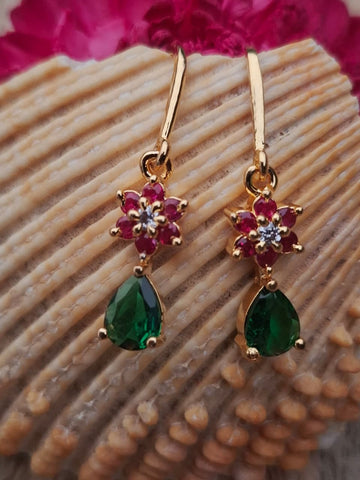 Multicoloured Flower Drop Danglers