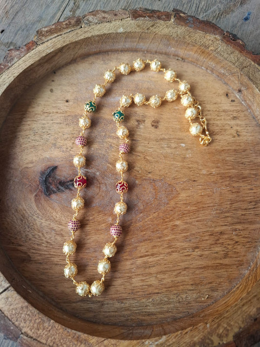 Designer Pear Mala With Multicolor and Stone Beads 20 Inch