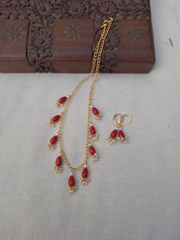 Superior Coral Pearl Designer Necklace