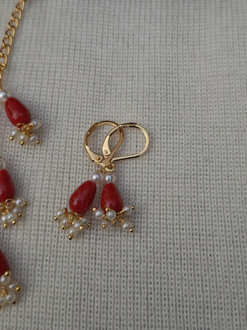 Superior Coral Pearl Designer Necklace