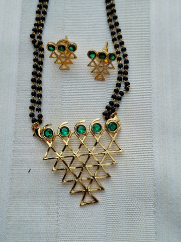 Traditional Saraswati Mangalsutra Green