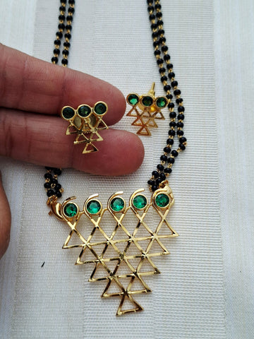 Traditional Saraswati Mangalsutra Green
