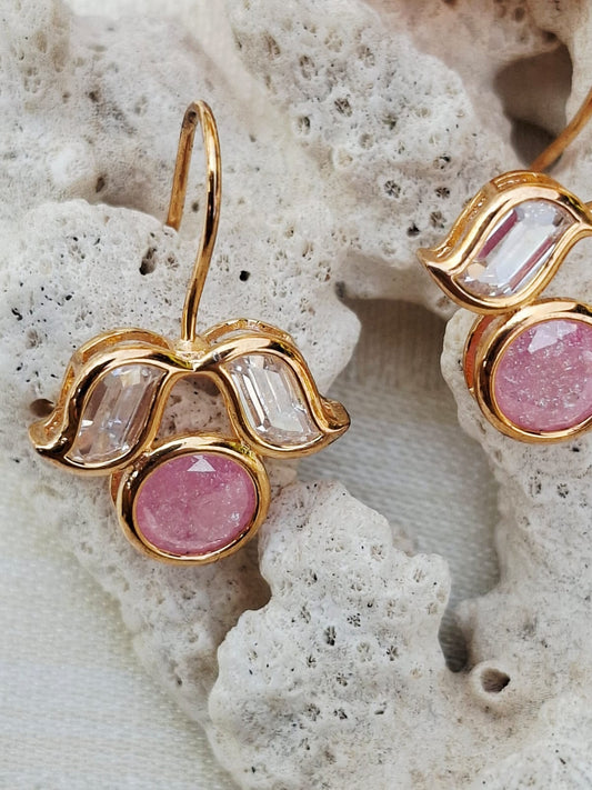 Light Pink Kundan Danglers