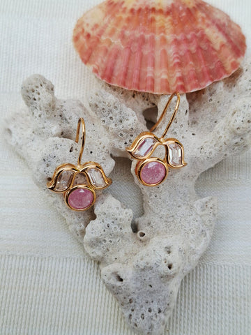 Light Pink Kundan Danglers