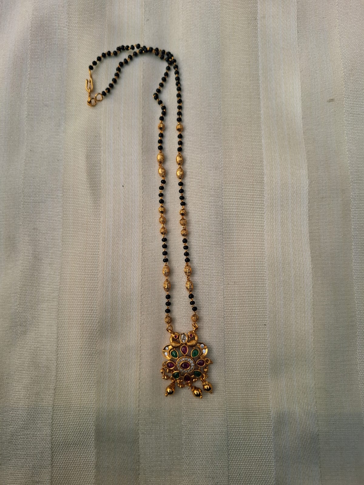 Antique Short Peacock Mangalsutra with Pota Mani