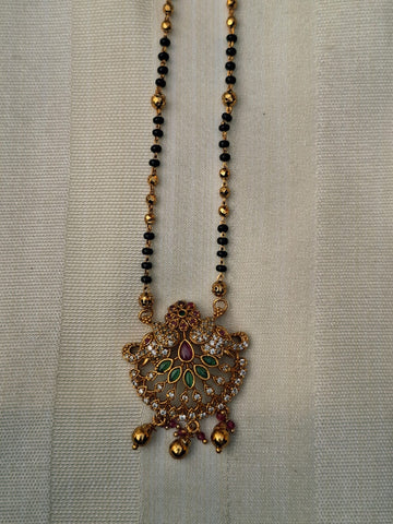 Antique Short Elephant Mangalsutra with Pota Mani