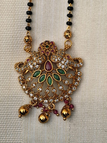 Antique Short Elephant Mangalsutra with Pota Mani