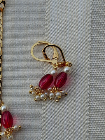 Superior Pink Stone Pearl Designer Necklace