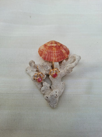 Dark Pink Kundan Danglers