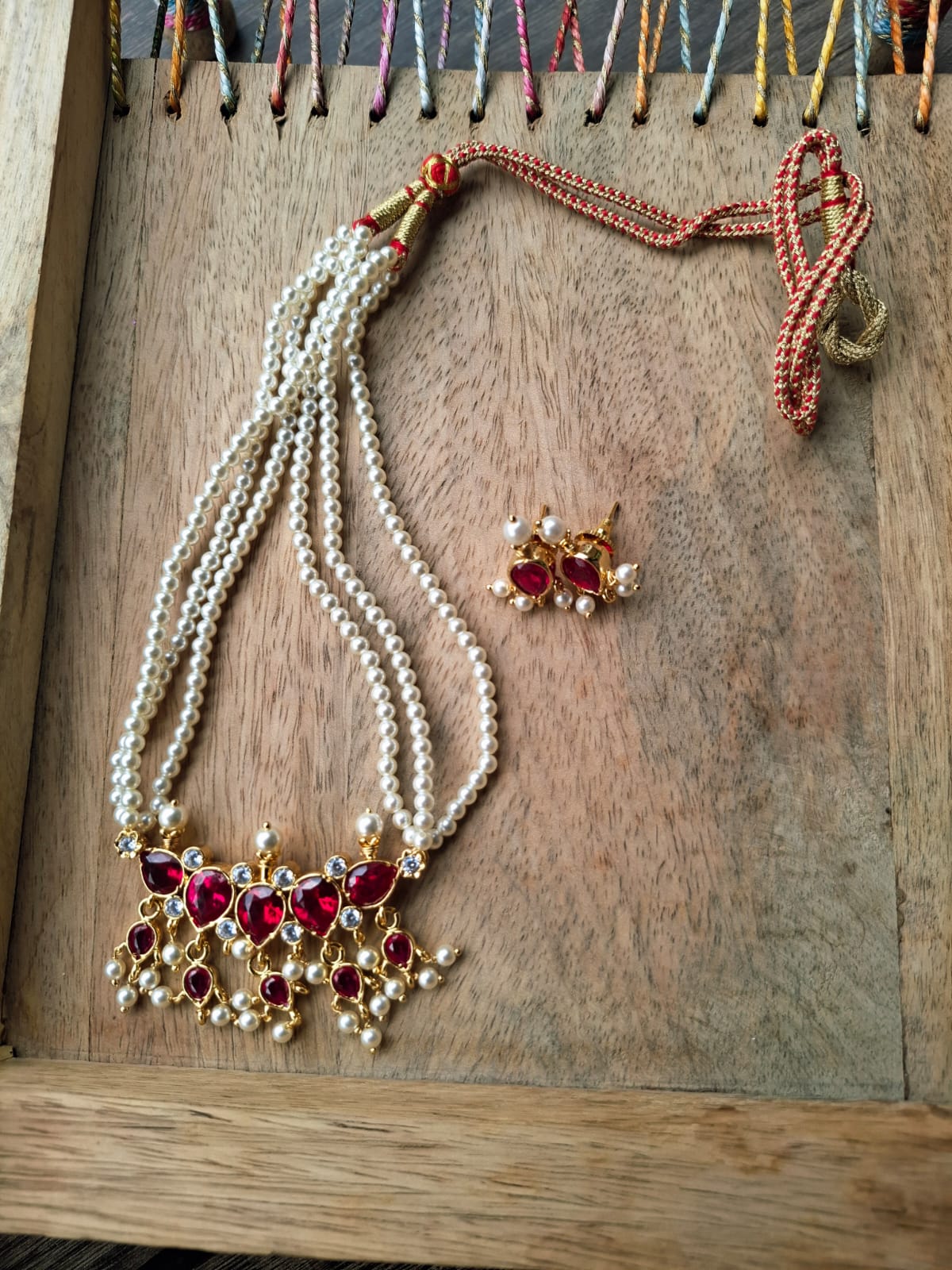 5 Stone Dark Pink Stone Zalar Tanmani