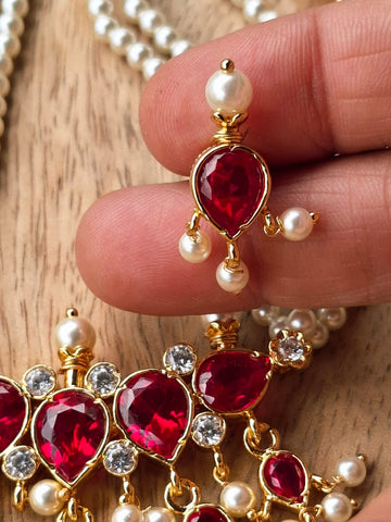 5 Stone Dark Pink Stone Zalar Tanmani