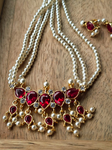 5 Stone Dark Pink Stone Zalar Tanmani
