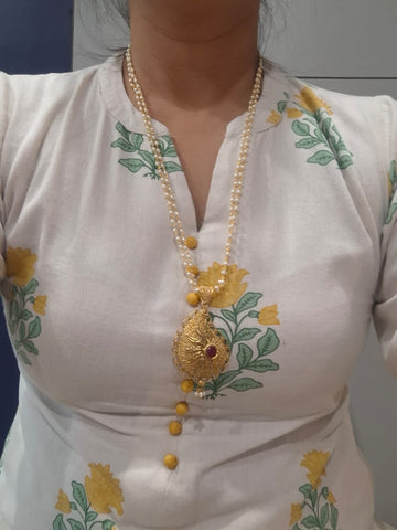 Designer Pendant Basra Pearl Set