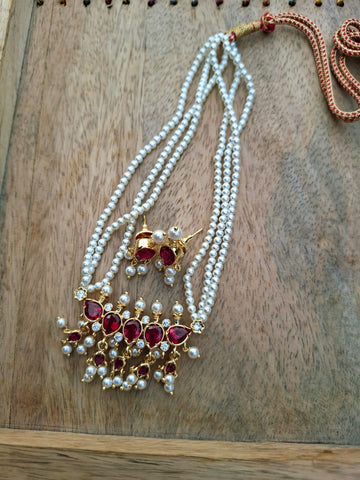 5 Stone Dark Pink Stone Zalar Tanmani Small