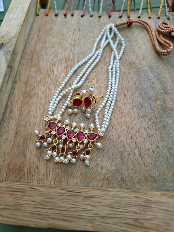 5 Stone Dark Pink Stone Zalar Tanmani Small
