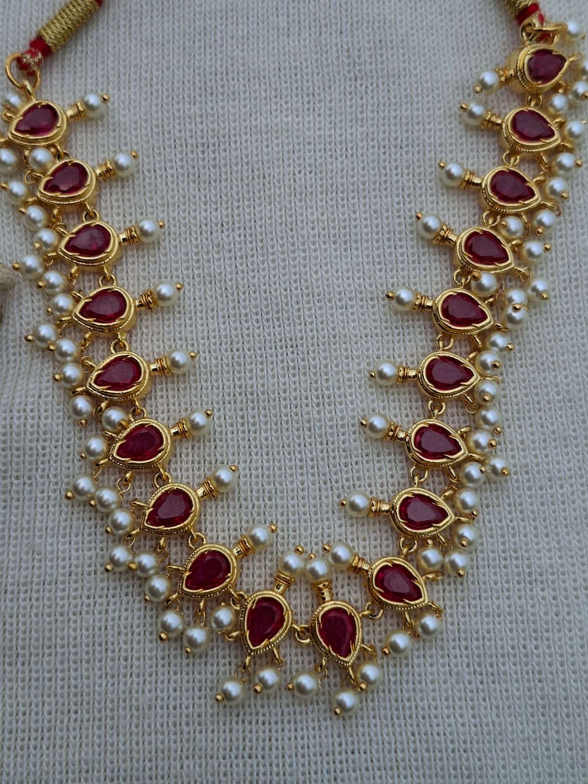 Full Red Tanmani Necklace (Badampeti Small)