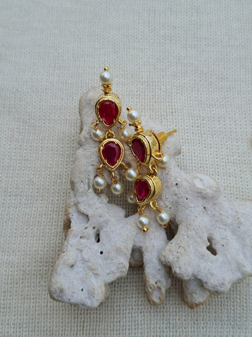 Full Red Tanmani Necklace (Badampeti Small)