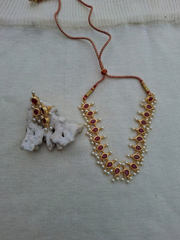 Full Red Tanmani Necklace (Badampeti Small)