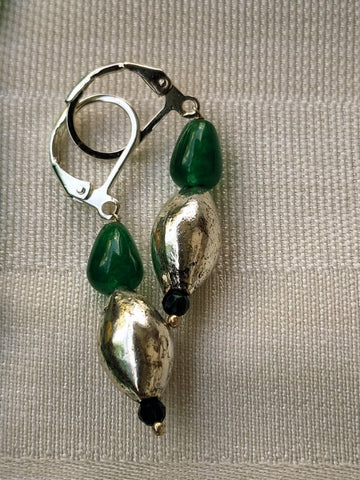 Green Bead and Dholki Bead Three Lyre Set