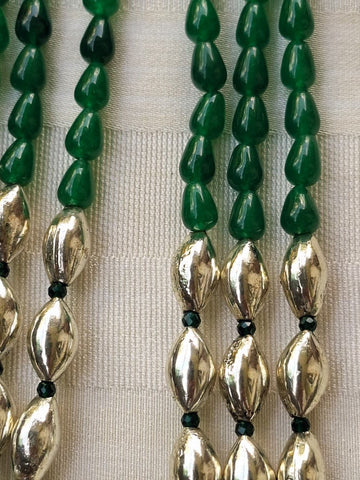 Green Bead and Dholki Bead Three Lyre Set