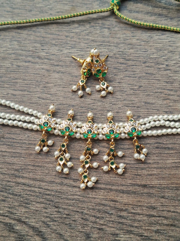 5 Patti Designer Green Zalar Chinchpeti