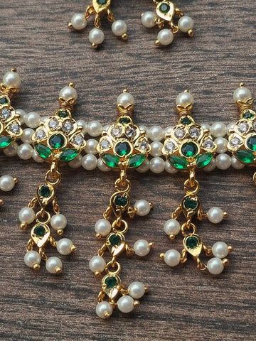 5 Patti Designer Green Zalar Chinchpeti