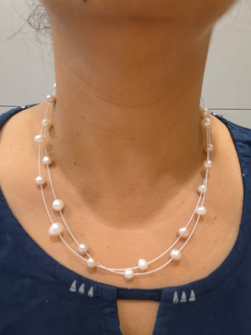 White and Peach Pearl Minimal 2 Lyre Set