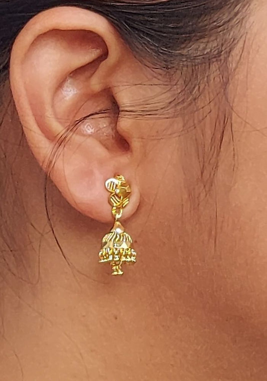 Golden Flower Small Jhumki