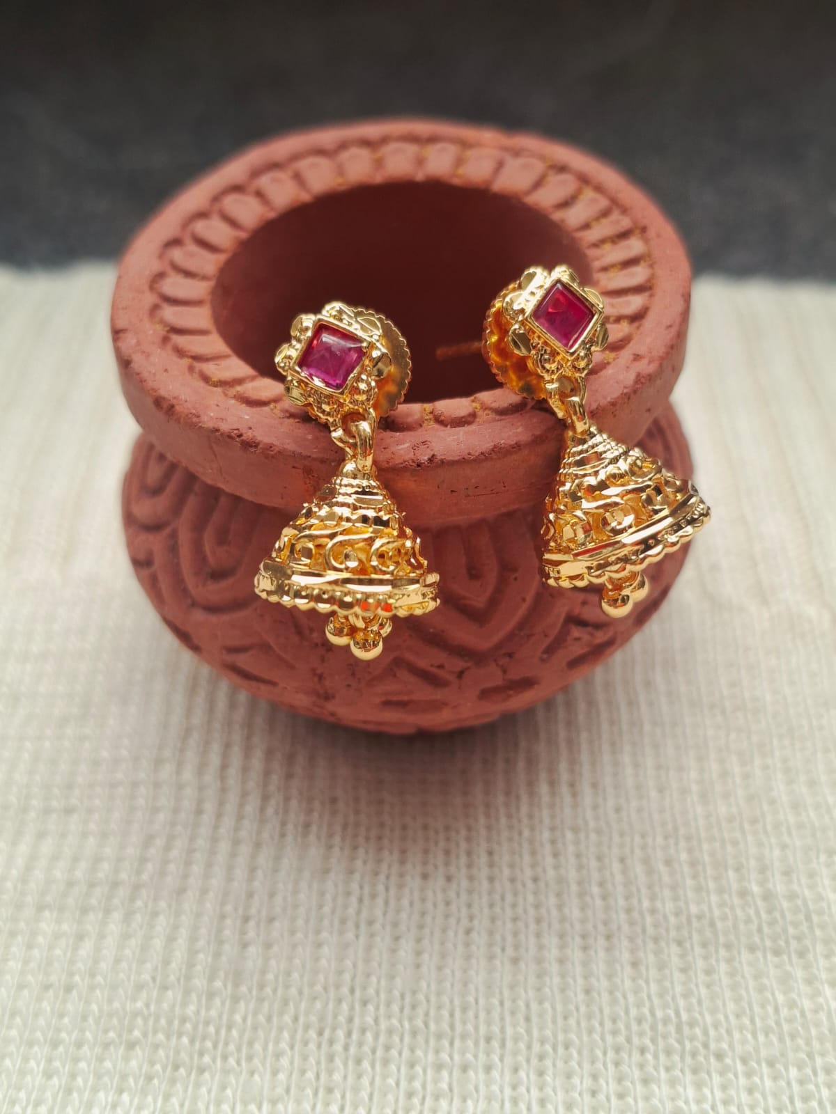 Small and Cute Golden Designer Zhumki - Radha