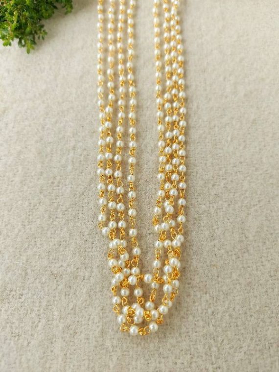 4 Lyre Rice Pearl Chain