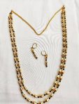 Dholki Beads Double Lyre Necklace